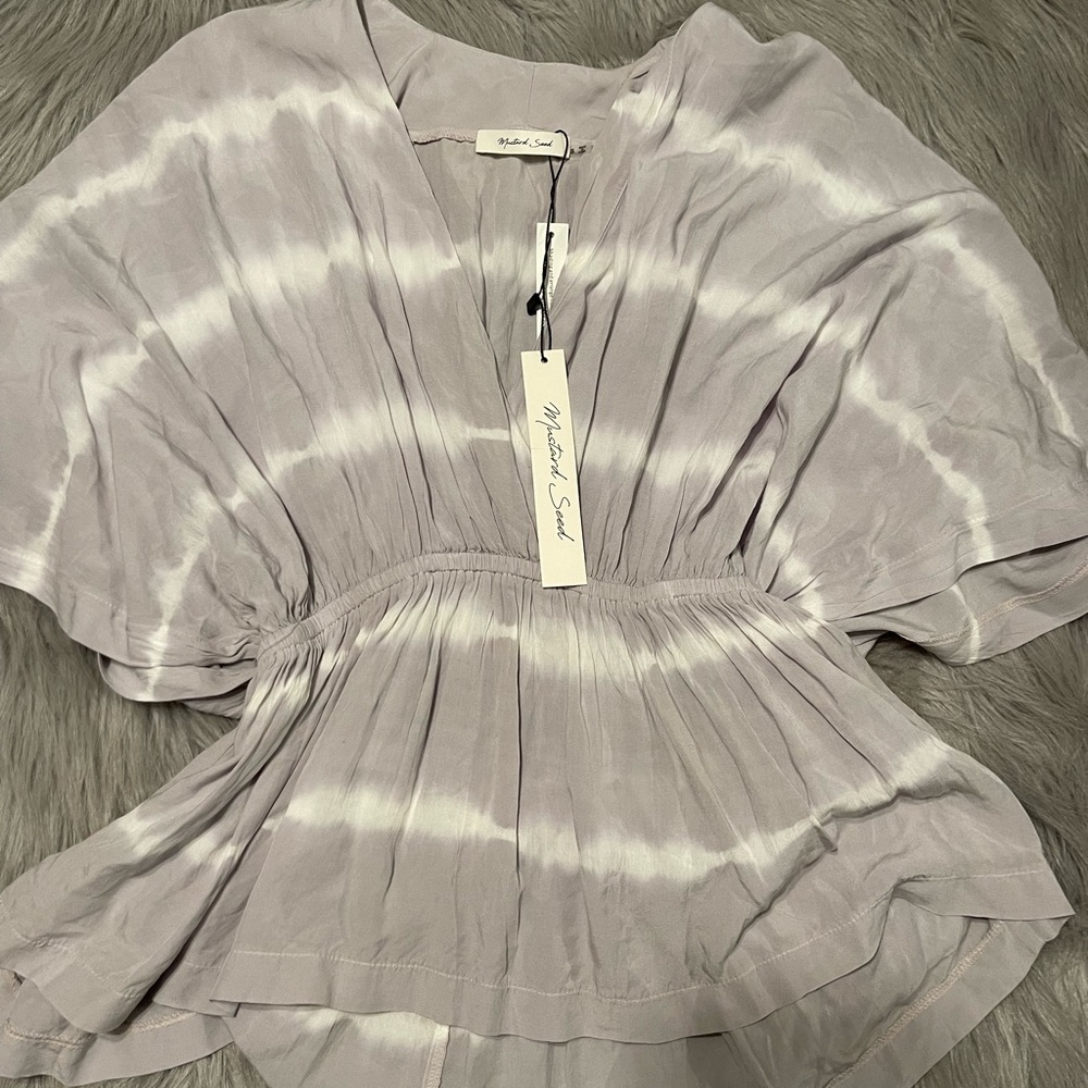 Mustard seed kimono tie dye top small NWT